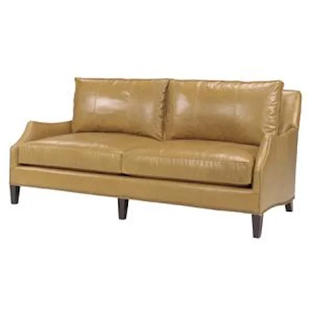 Transitional Ashton Demi Sofa with Flared Arms and Nailheads